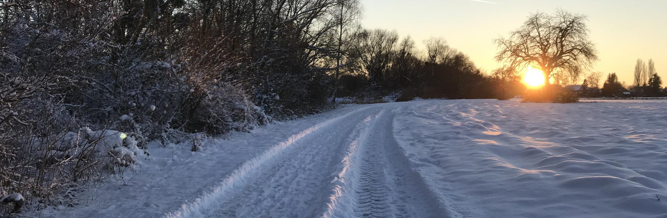 Sentier avec rivière glacé © Saison bureau 