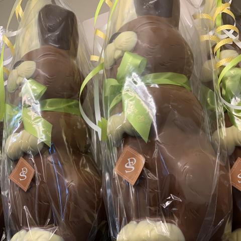 Lapins en chocolat de la chocolaterie Stoffel de Haguenau